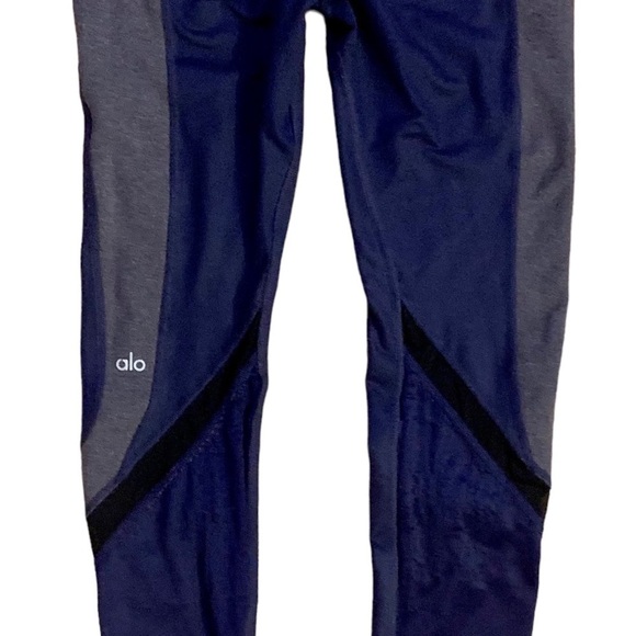 Alo leggings size small. Navy blue, gray & black, with flaws-see description - Picture 3 of 6